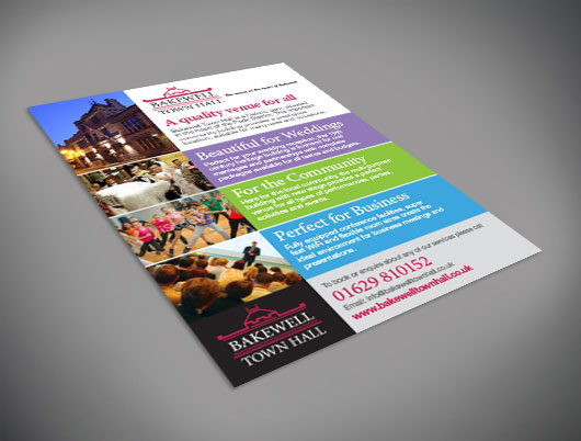 Bakewell town hall, market town, leaflets, print design, flyers